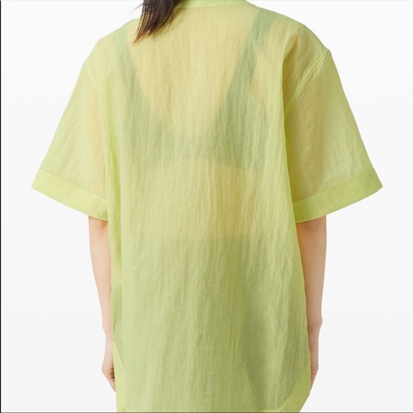 Lululemon Clear Intention Shear Mesh Top Shirt Size 4 Lemon - Picture 2 of 7